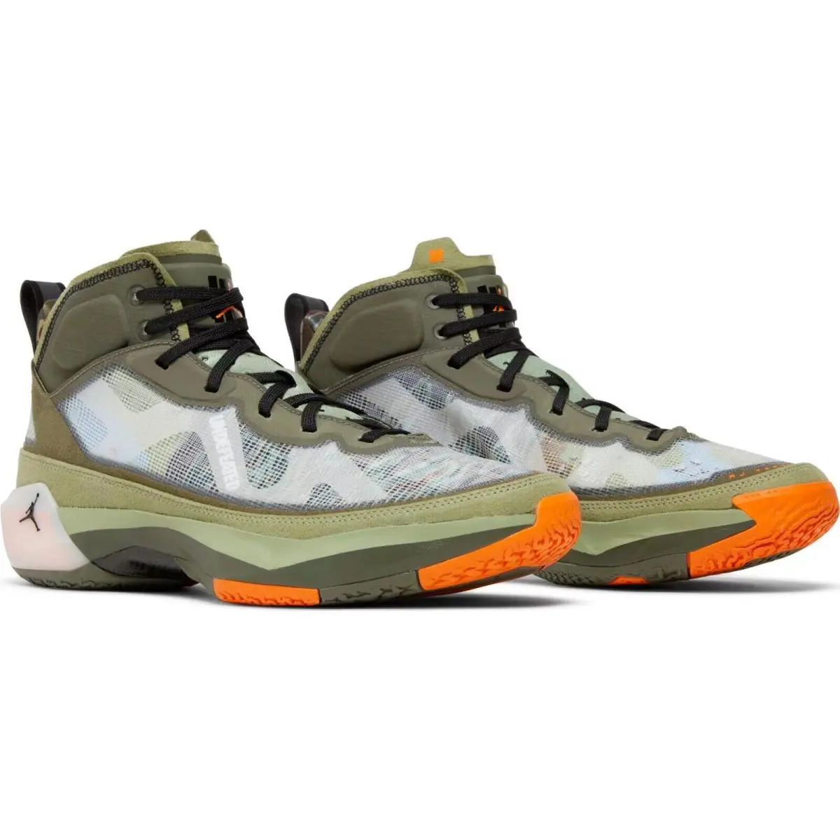 Nike shoes - Air Jordan 12 - Air - DV6255-300 - Oil Green, Black & Orange (UPC: 196154178860) 4