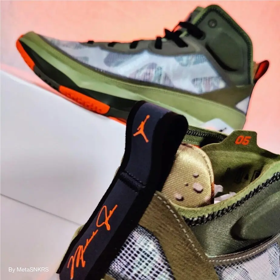 Nike shoes - Air Jordan 37 - Air - DV6255-300 - Oil Green/Orange Horizon/Twilight Marsh/Black 12