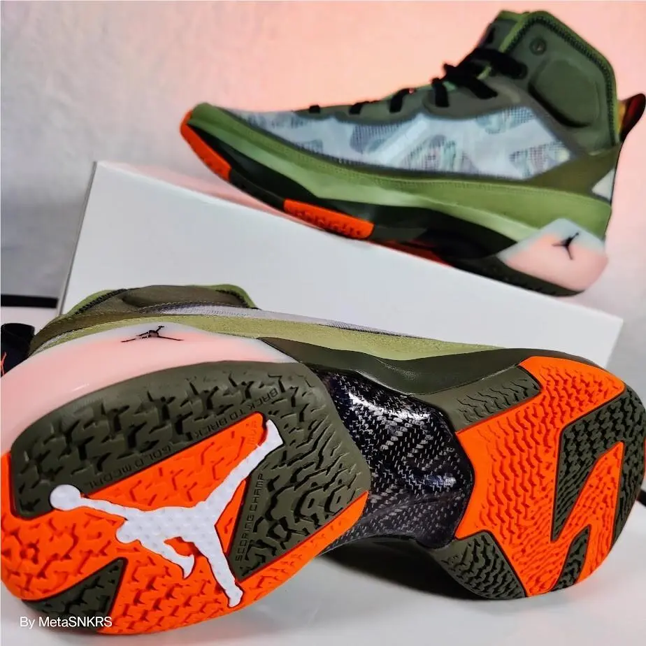 Nike shoes - Air Jordan 37 - Air - DV6255-300 - Oil Green/Orange Horizon/Twilight Marsh/Black 14