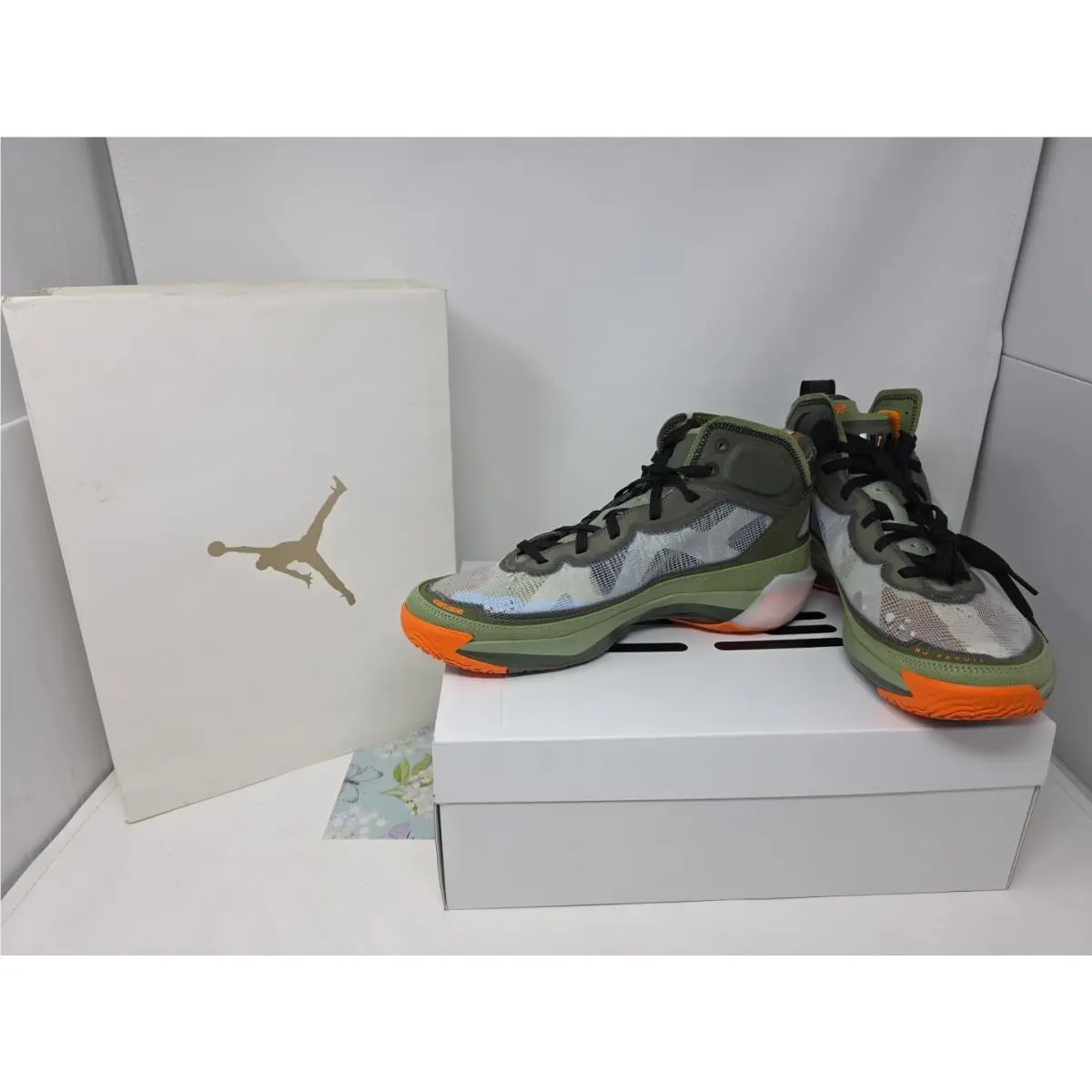 Nike Air Jordan 37 SP Undefeated Oil Green/black/orange Mens Size 11 DV6255 300