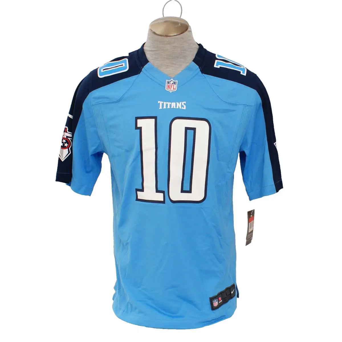 Nike Men`s L Blue Nfl Tennessee Titans Locker 10 Football Jersey 468970