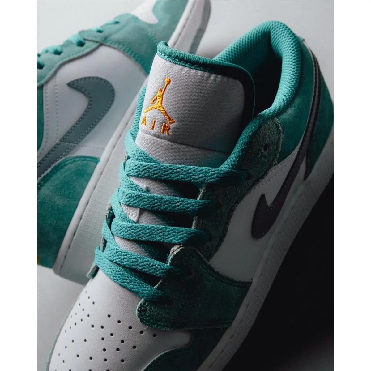 Nike shoes - Nike Kids Air Jordan 1 Low - DO8244 301 - Teal White (UPC: 196148835250) 1