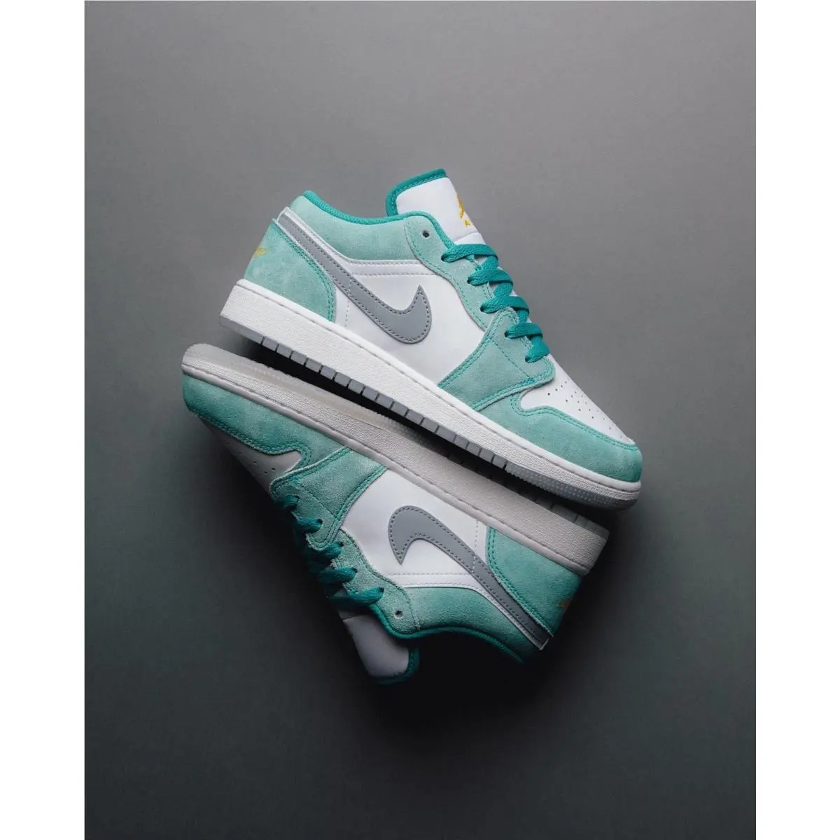 Nike shoes - Nike Kids Air Jordan 1 Low - DO8244 301 - Teal White (UPC: 196148835250) 0