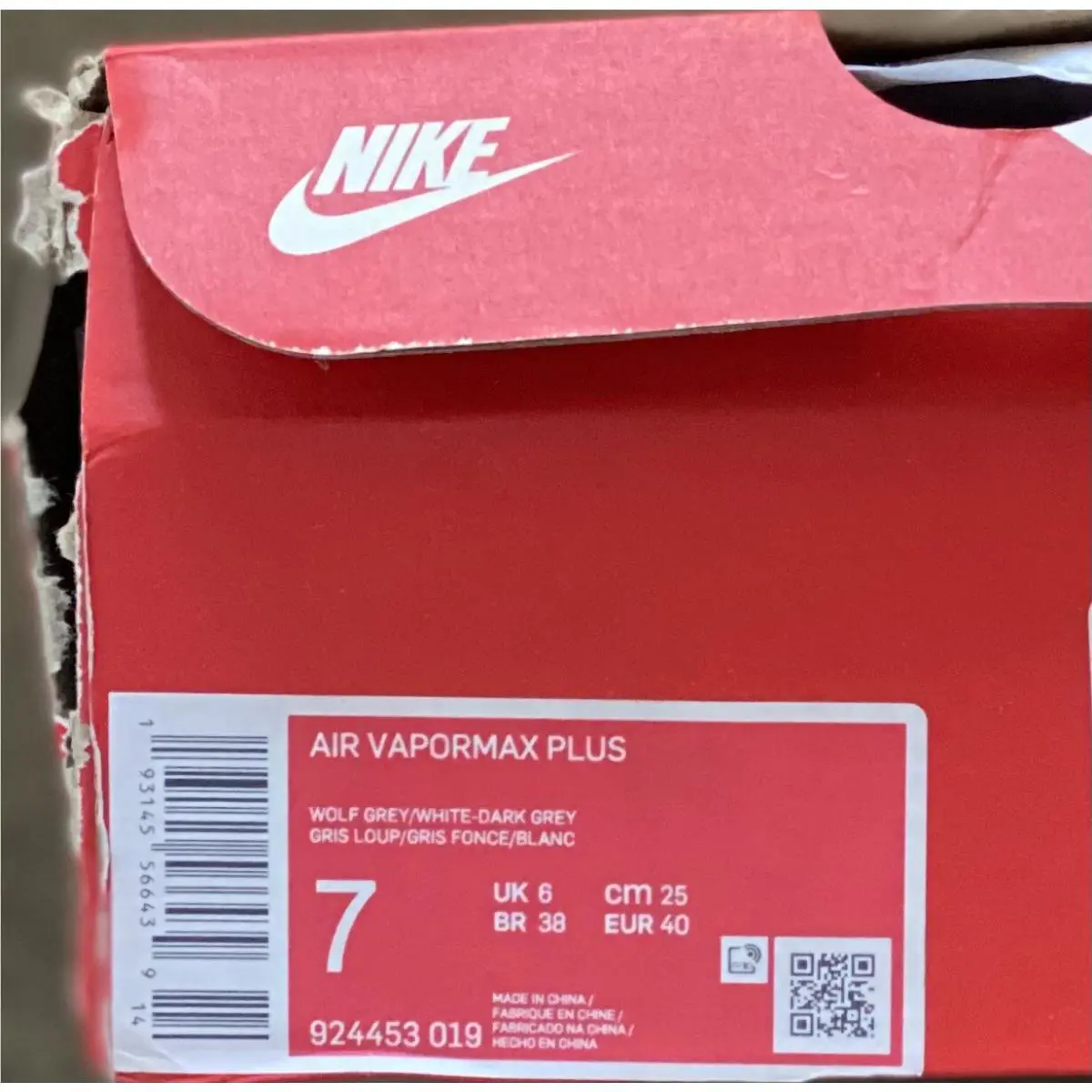 Nike shoes - Nike Air Vapormax Plus - Air Vapormax Plus - 924453-019 - Gray (UPC: 193145566514) 5