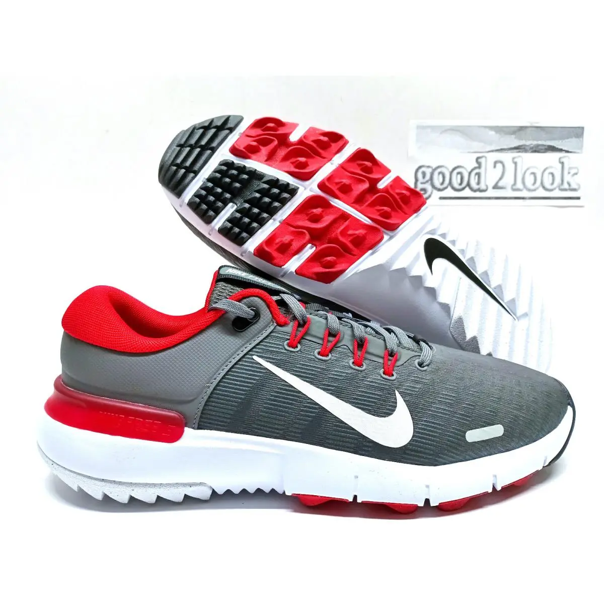 Free Golf NN Cleat Iron Grey/white-red Size Men 11 FN0332-002 Full Box by Nike