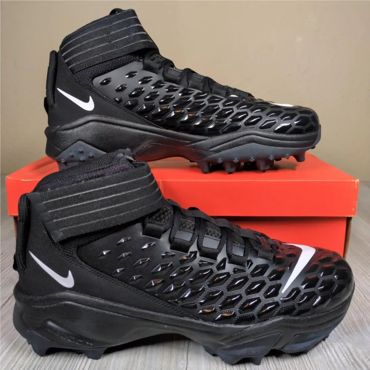 Nike Force Savage Pro 2 Shark Football Black Mens Size 13 BV5448-001 - Black