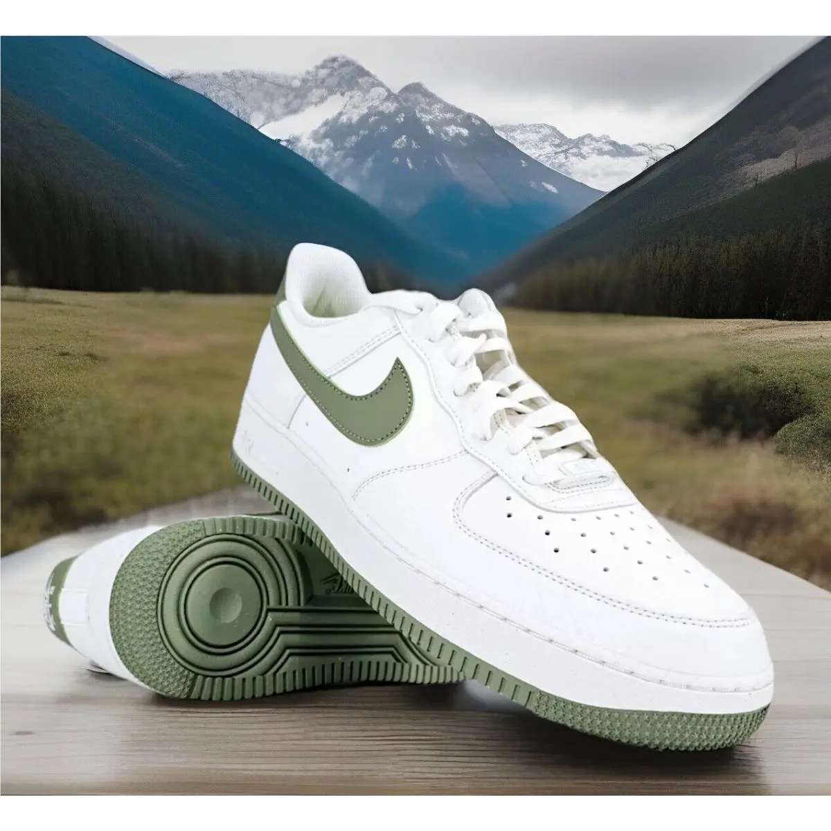 Nike Air Force 1 AF1 Off White Green Classic OG Shoes Women Size 10