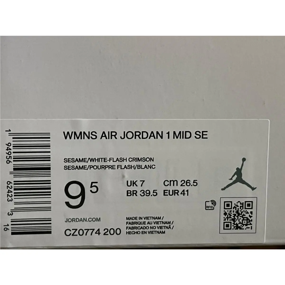 Nike shoes - Jordan 1 - CZ0774-200 - White (UPC: 0194956624233) 5