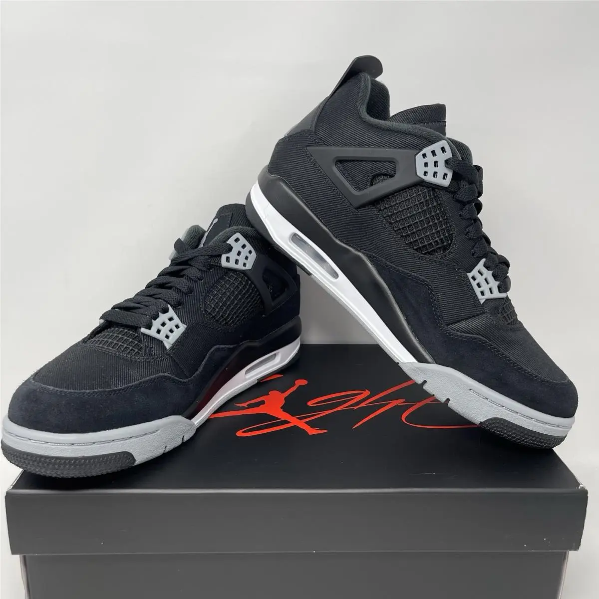 Mens 9 Nike Air Jordan 4 Retro SE Black Canvas Sneakers DH7138-006