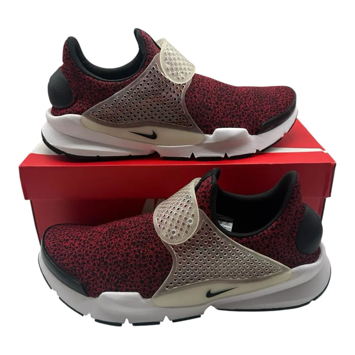 Nike Sock Dart QS Running Shoes Men`s Size 9 Red/black/white Sneaker 942198-600 - Red