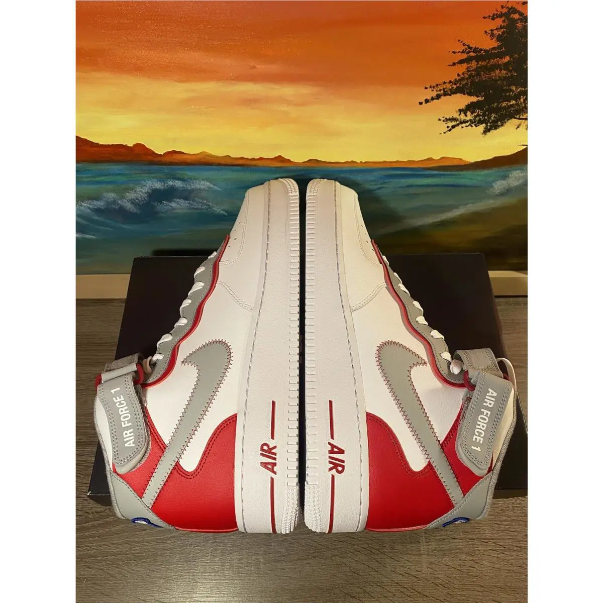 Nike shoes - Nike Air Force 1 `07 LV8 - DH7451-100 - WHITE/GYM RED/WHITE/LIGHT SMOKE GREY 8