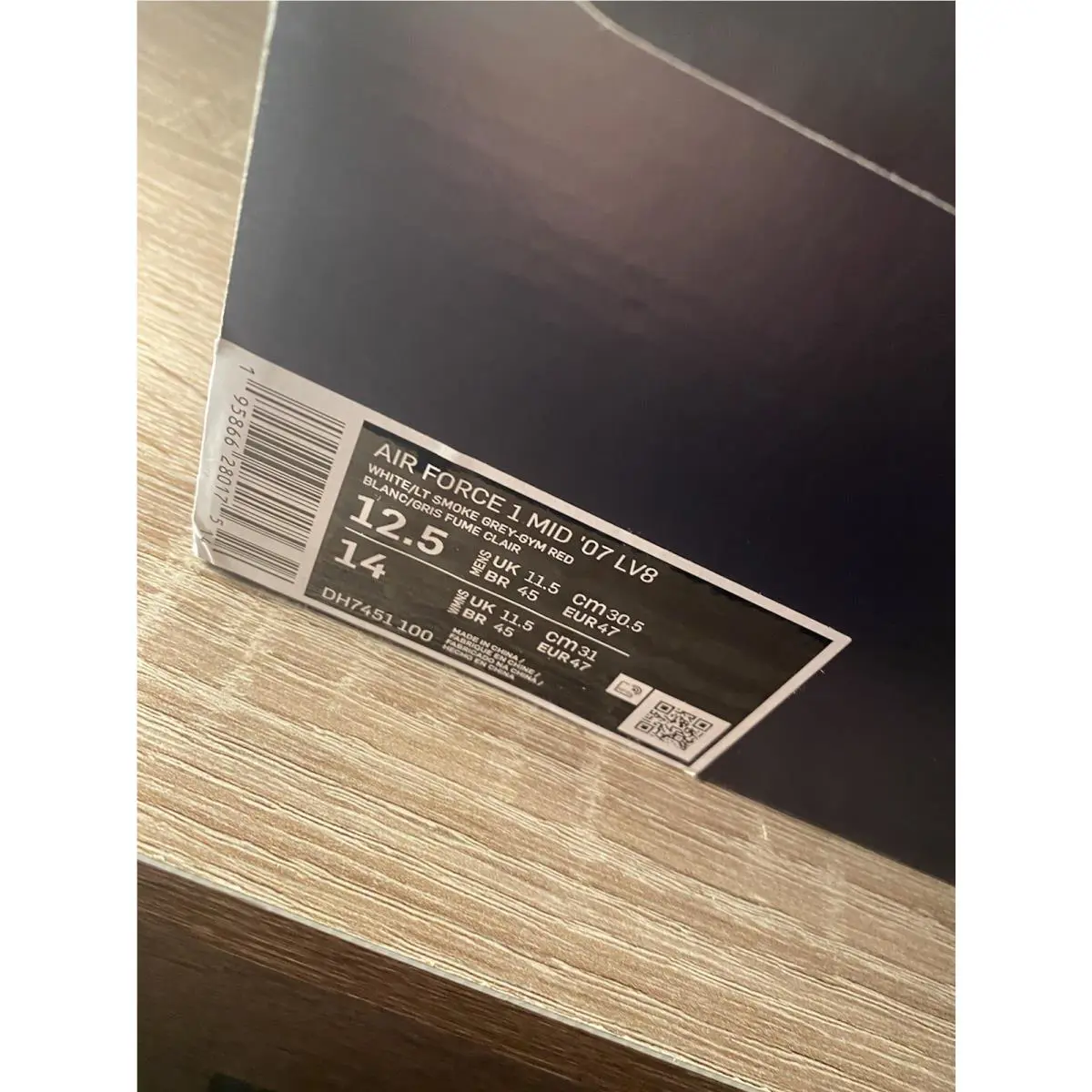 Nike shoes - Nike Air Force 1 `07 LV8 - DH7451-100 - WHITE/GYM RED/WHITE/LIGHT SMOKE GREY 11