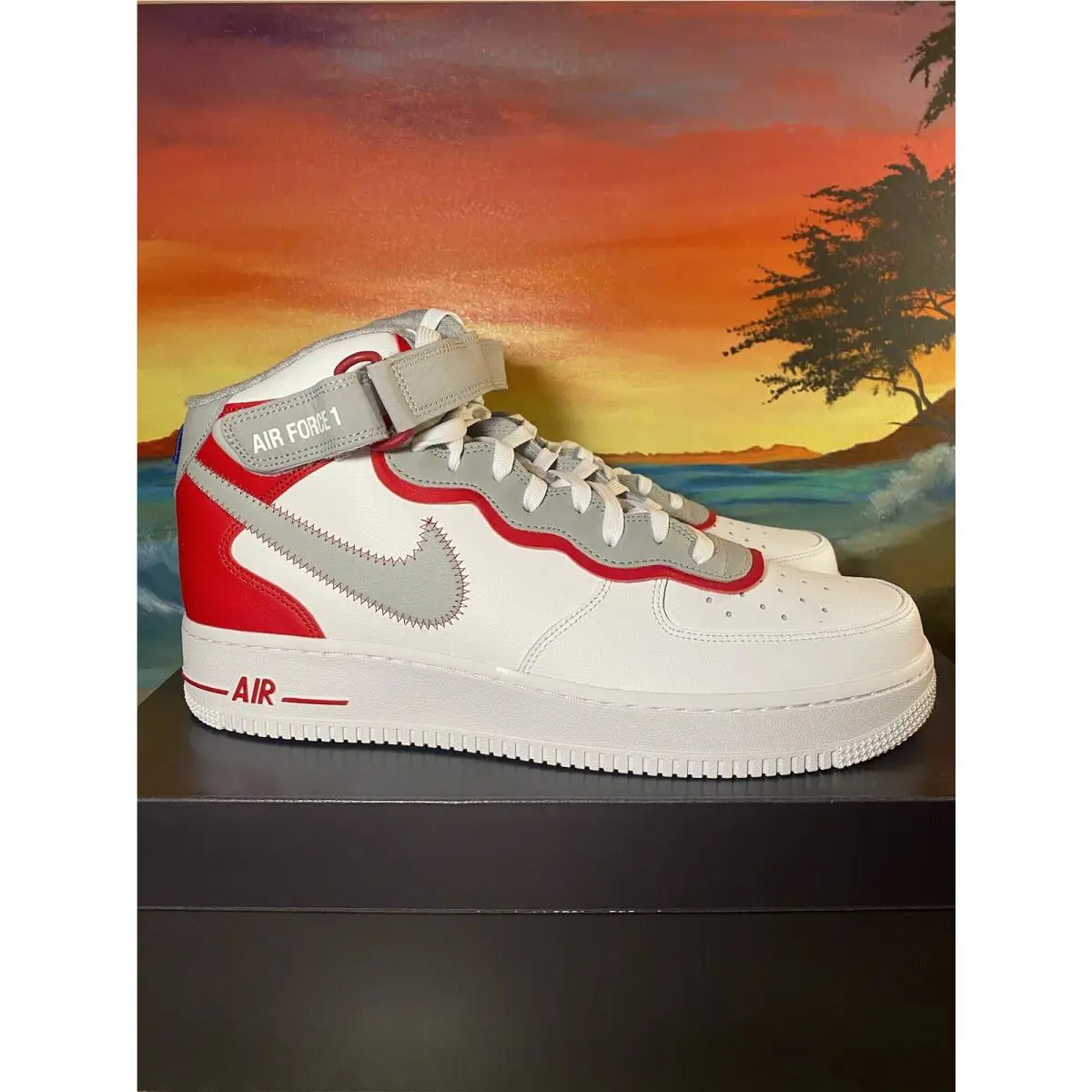 Nike shoes - Nike Air Force 1 `07 LV8 - DH7451-100 - WHITE/GYM RED/WHITE/LIGHT SMOKE GREY 0