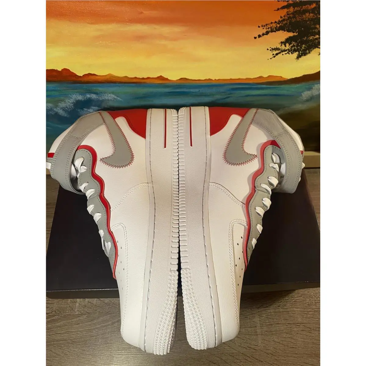 Nike shoes - Nike Air Force 1 `07 LV8 - DH7451-100 - WHITE/GYM RED/WHITE/LIGHT SMOKE GREY 7