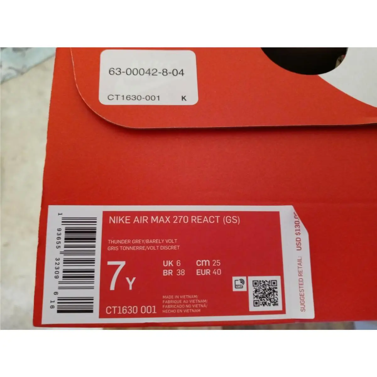 Nike shoes - Nike Air Max 270 React - CT1630001 - Gray (UPC: 193655323096) 8