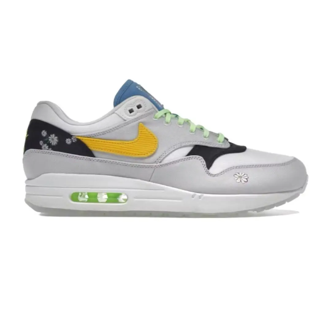 Nike Air Max 1 Daisy Size 11 CW6031-100 White Black Yellow - Gray