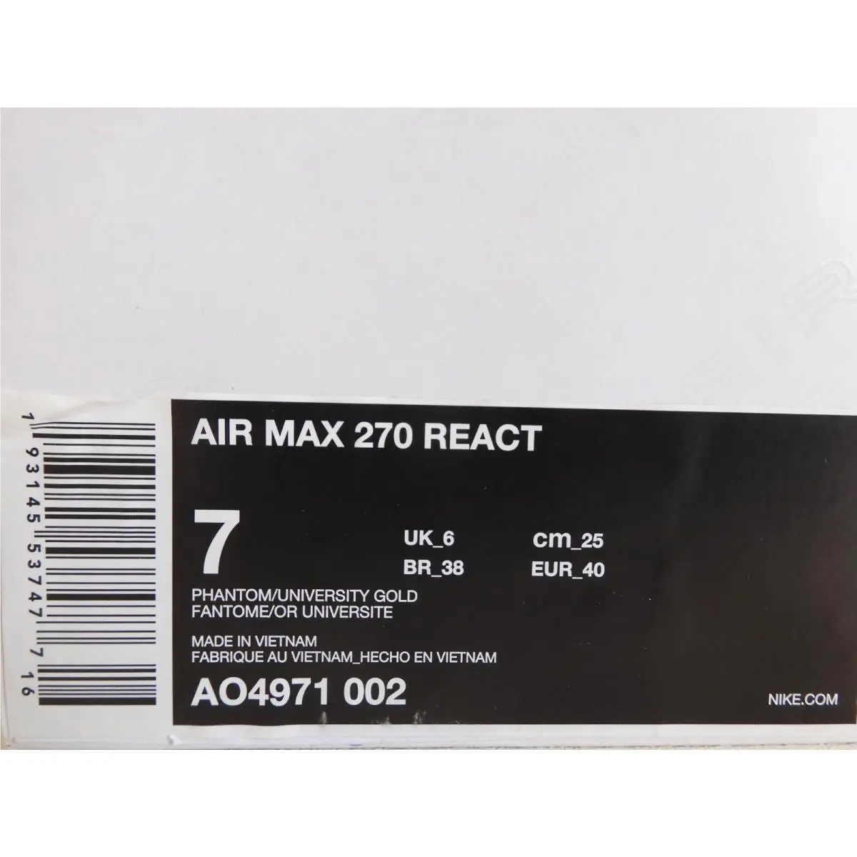 Nike shoes - Nike Air Max 270 React - AO4971-002 - White (UPC: 193145537477) 3