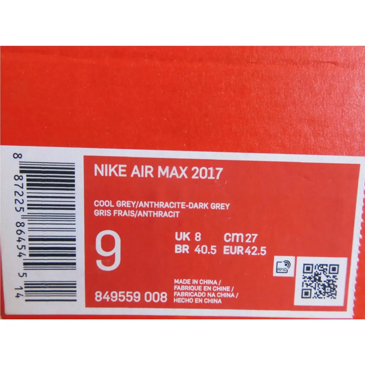 Nike shoes - Nike Air Max 2017 - Air Max - 849559-008 - Gray (UPC: 887225864545) 6