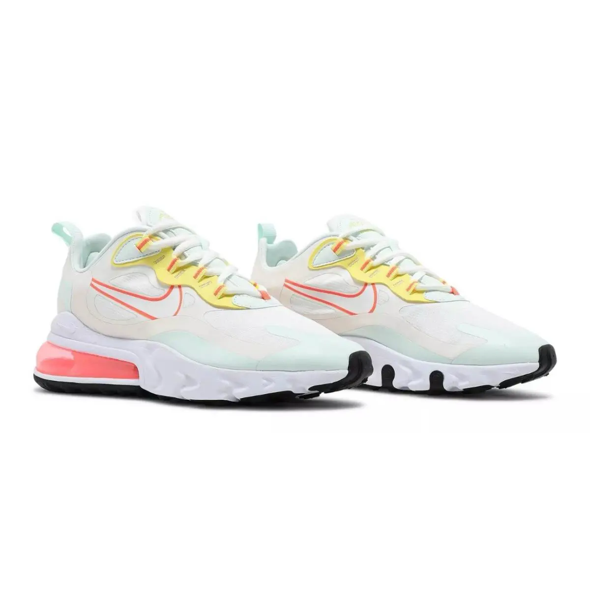 Nike Wmns Air Max 270 React `pale Ivory` CV8818-102 Size 5 - Pale Ivory/Barely Green/Light Zitron/Summit White