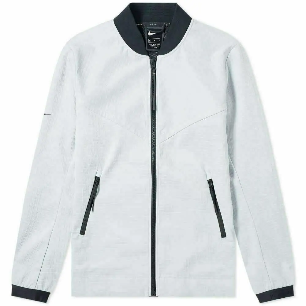 Men`s Nike Tech Pack Grid Bomber Sportwear Jacket Platinum AR1578-043 M