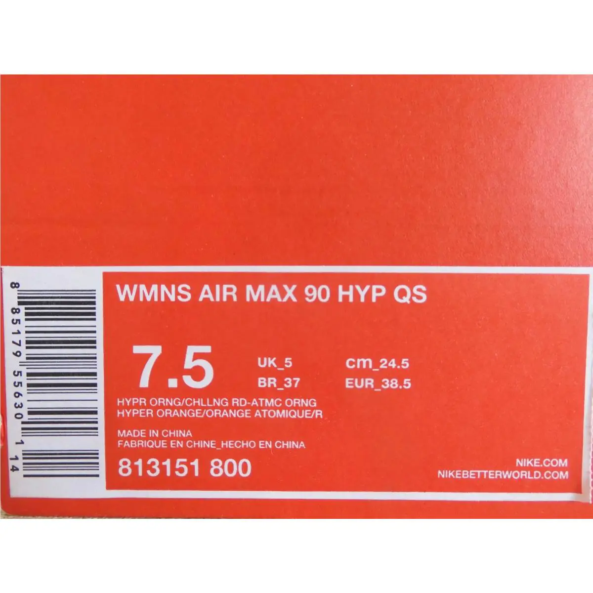 Nike shoes - Nike Air Max 90 - Air Max - 813151-800 - Orange (UPC: 885179556301) 6