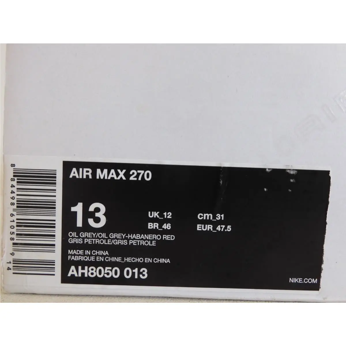 Nike shoes - Nike Air Max 270 - Air Max - AH8050-013 - Gray (UPC: 884498610589) 3