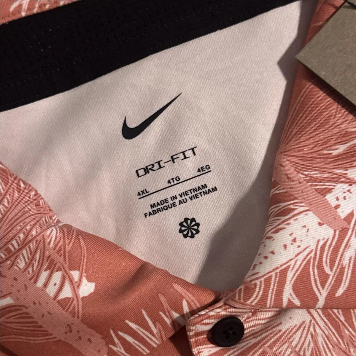 Nike clothing - Dri-FIT Tour Pine Print Polo - FQ0402 - Terracotta (UPC: 197593887672) 1
