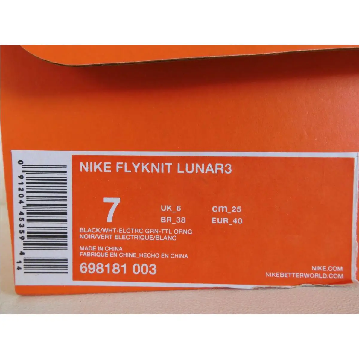Nike shoes - Nike Flyknit Lunar - Flyknit Lunar - Black (UPC: 091204453594) 3
