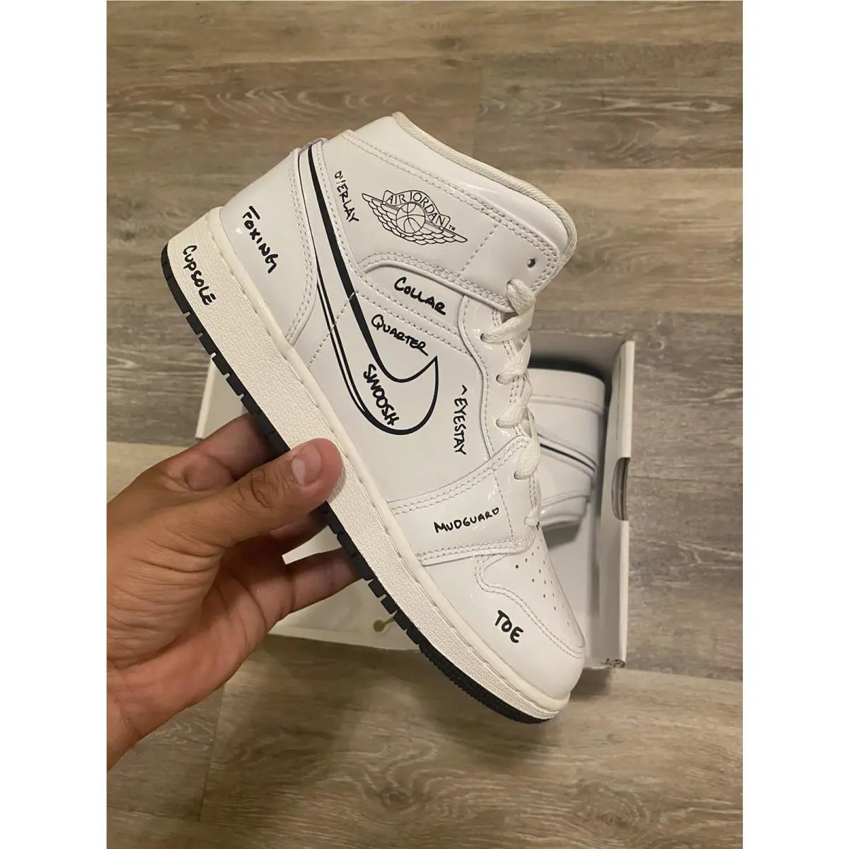 Nike shoes - Air Jordan 1 Mid GS - DQ1864-100 - White-Black (UPC: 195866444539) 8
