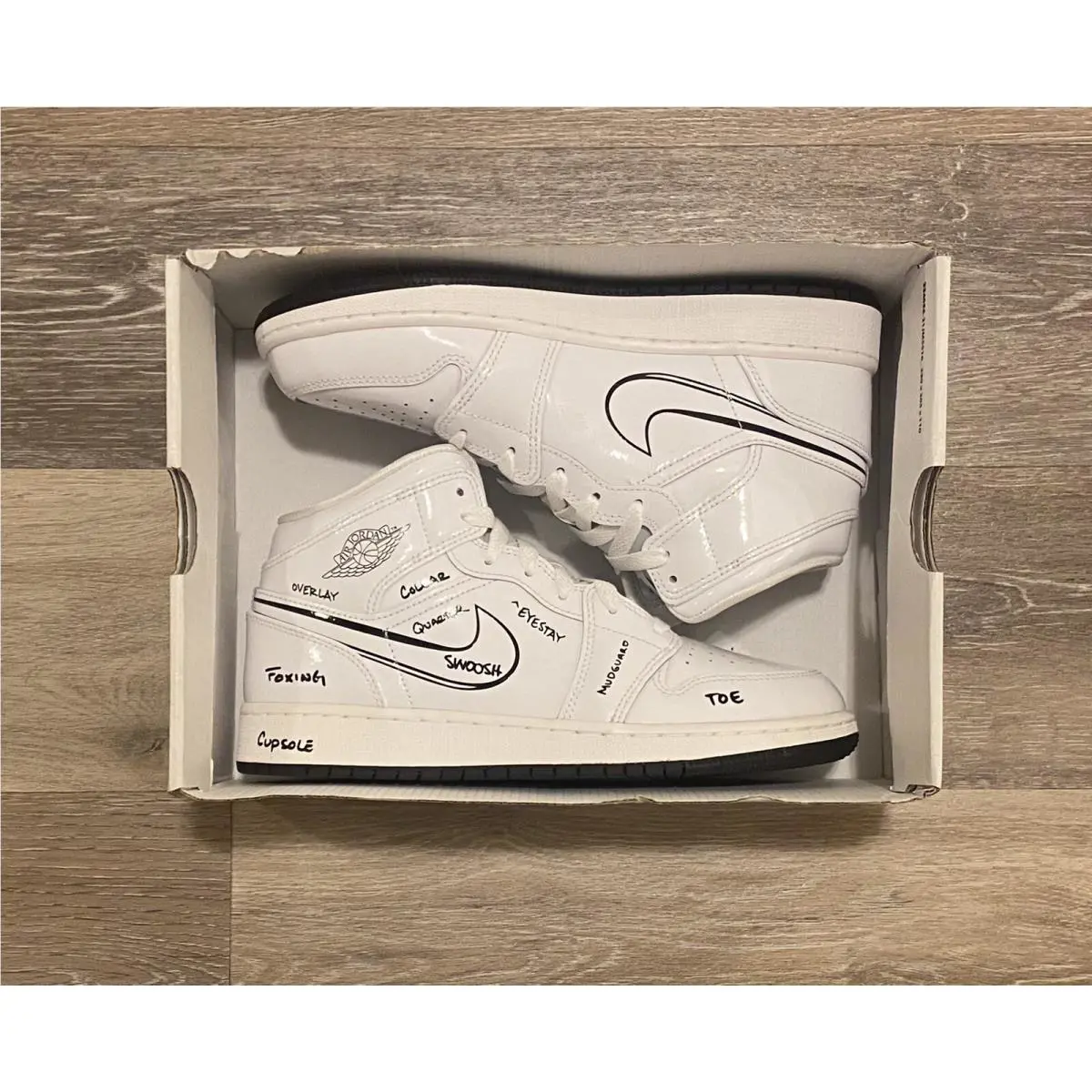 Nike shoes - Air Jordan 1 Mid GS - DQ1864-100 - White-Black (UPC: 195866444539) 5