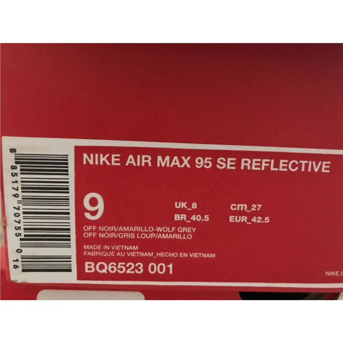 Nike shoes - Nike Air Max 95 - Air Max - BQ6523-001 - Yellow (UPC: 0885179707550) 3