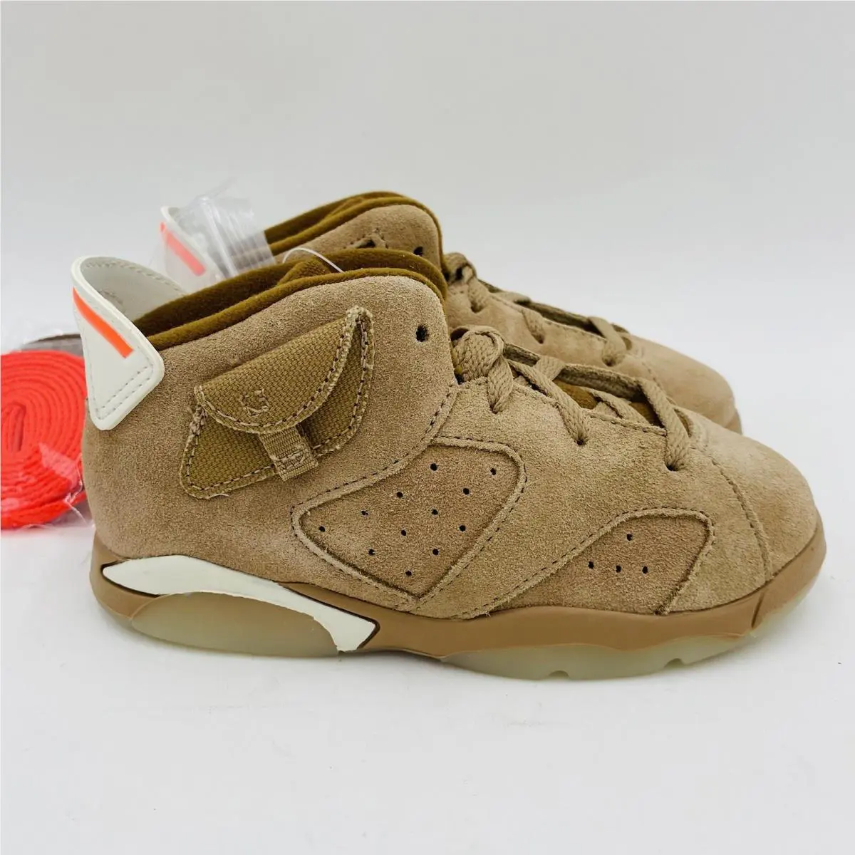 Nike shoes - Air Jordan Retro 6 - Air Retro - British Khaki/ Sail/ Bright Crimson (UPC: 0194958241407) 2