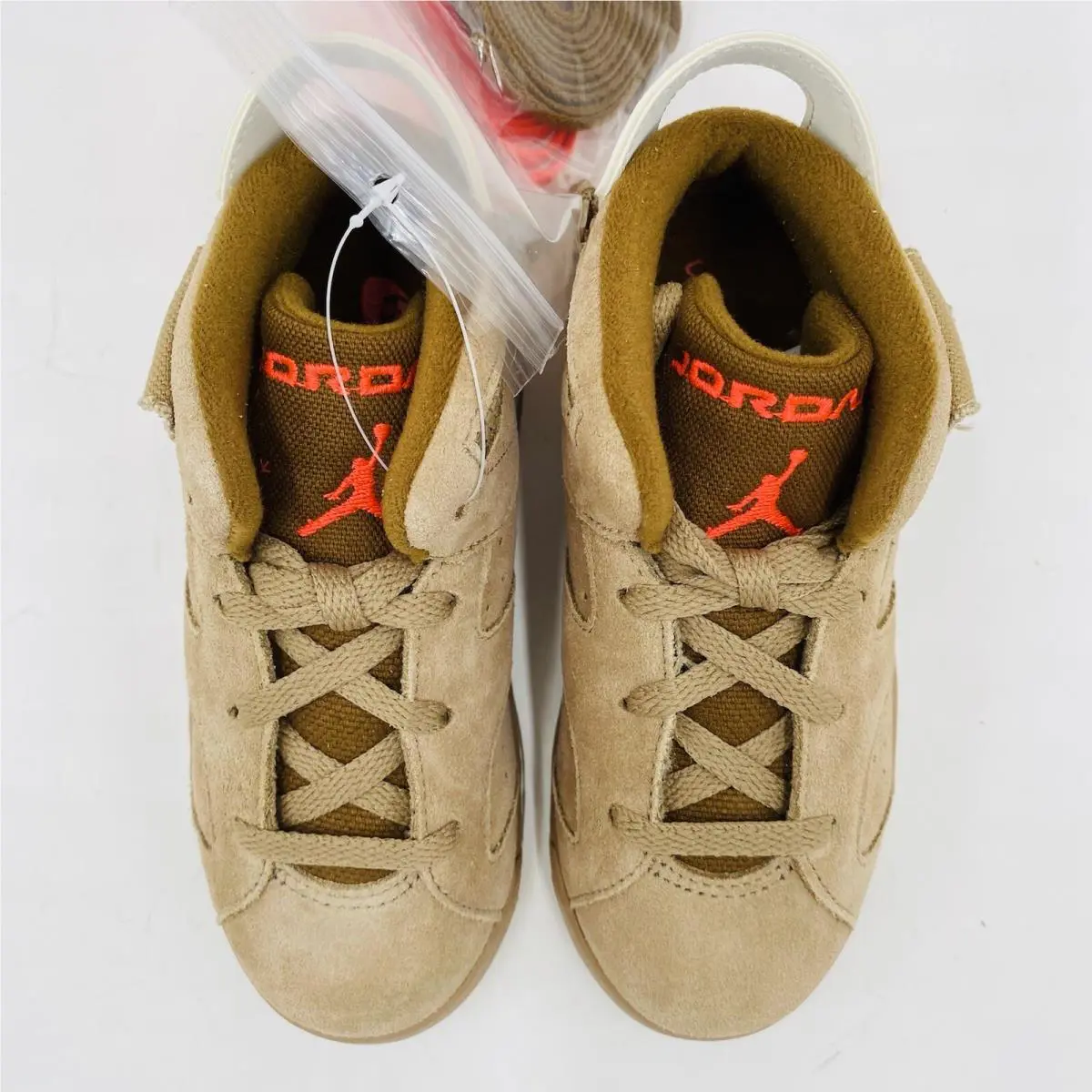 Nike shoes - Air Jordan Retro 6 - Air Retro - British Khaki/ Sail/ Bright Crimson (UPC: 0194958241407) 7