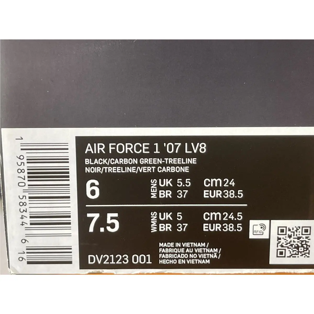 Nike shoes - Air Force 1 07 LV8 - DV2123-001 - Black (UPC: 0195870583446) 6
