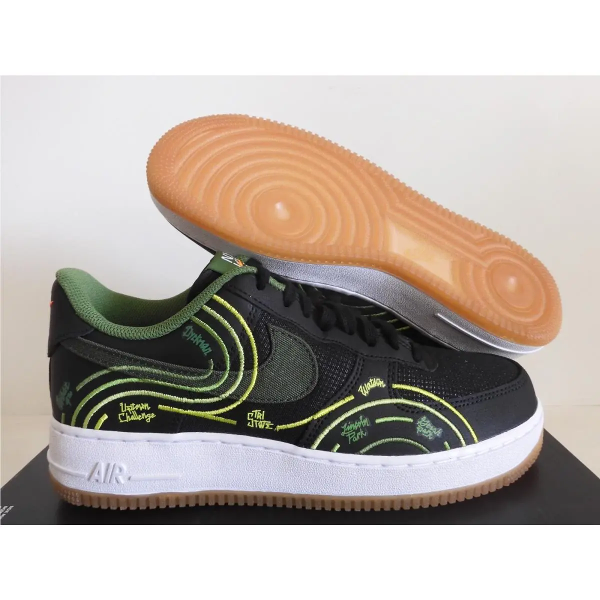 Nike Air Force 1 07 LV8 NY VS NY Black-carbon Green-treeline SZ 9 DV2123-001