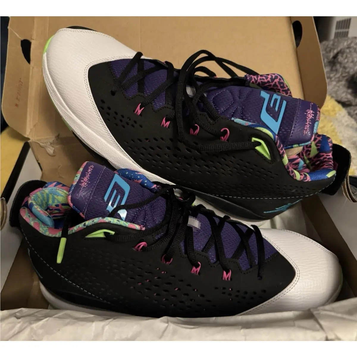 CP3 Vii Bel Air Nike Jordan Size 13 Men`s Black Basketball Shoes Box