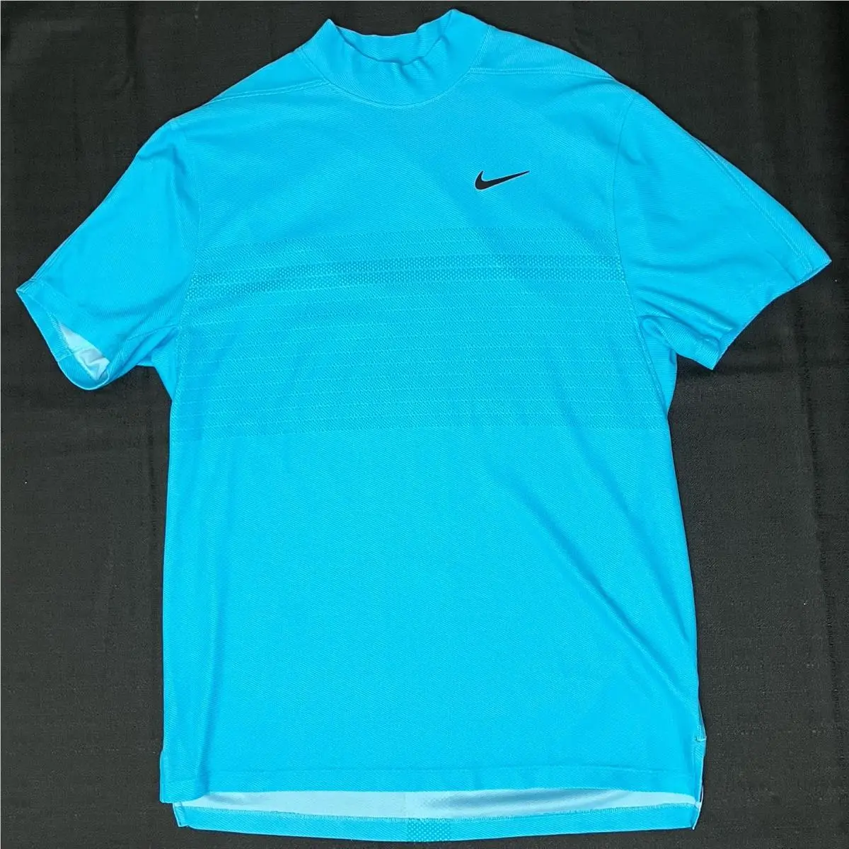 Nike clothing - Nike Tiger Woods Dri Fit ADV Mock - Baltic Blue Chill Black 4