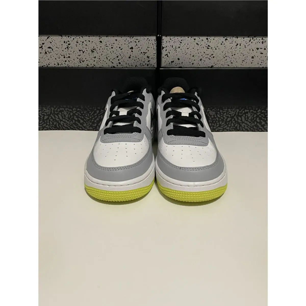 Nike shoes - Nike Air Force 1 (GS) - 596728-051 - Wolf Grey/Black-White (UPC: 0826215813408) 0