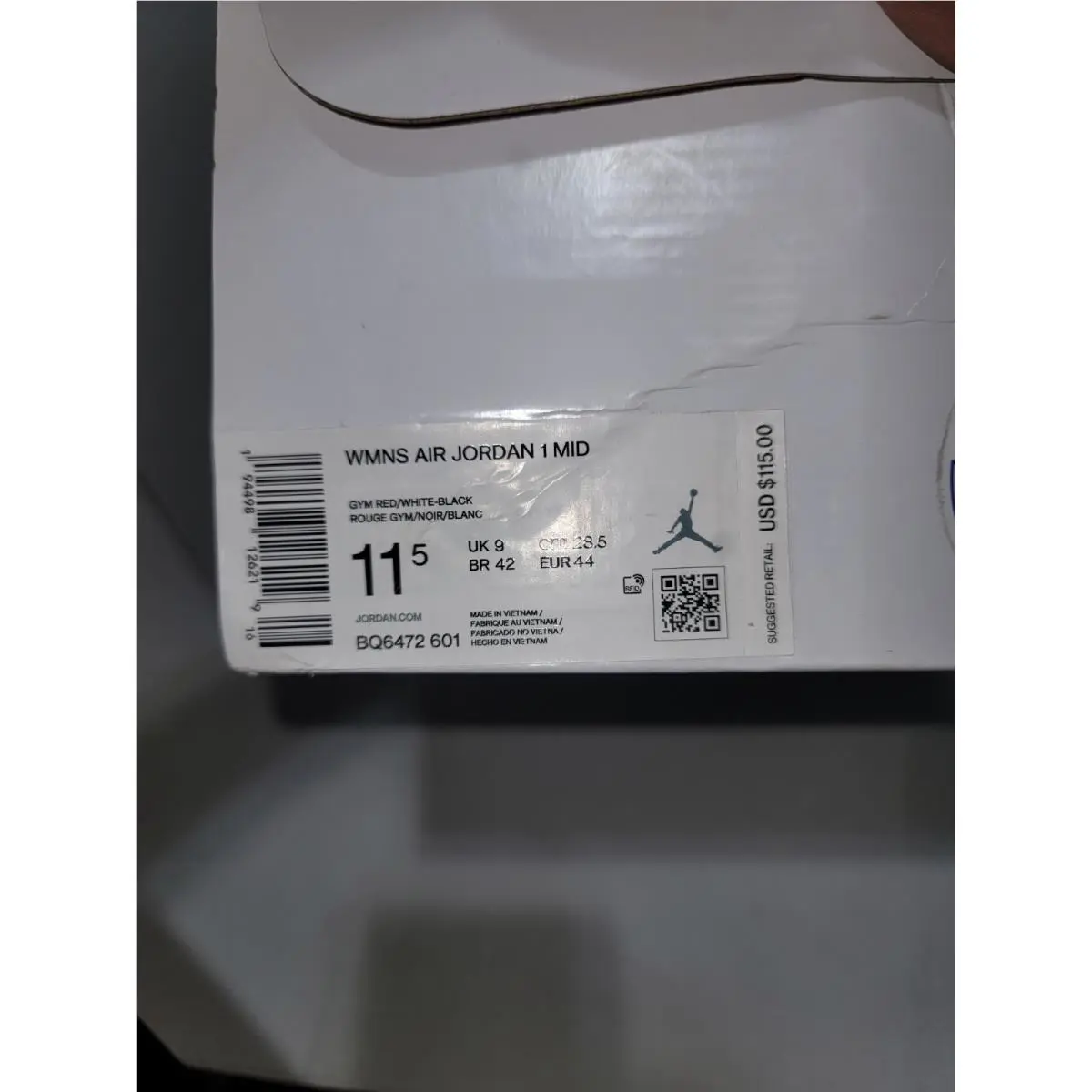 Nike shoes - Air Jordan 1 Mid - Air Mid - BQ6472 601 - Gym Red Black (UPC: 194498126226) 5