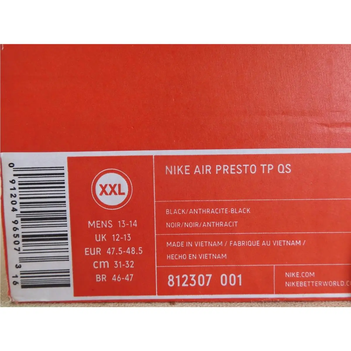 Nike shoes - Nike Air Presto - Air Presto - 812307-001 - Black (UPC: 091204965073) 6