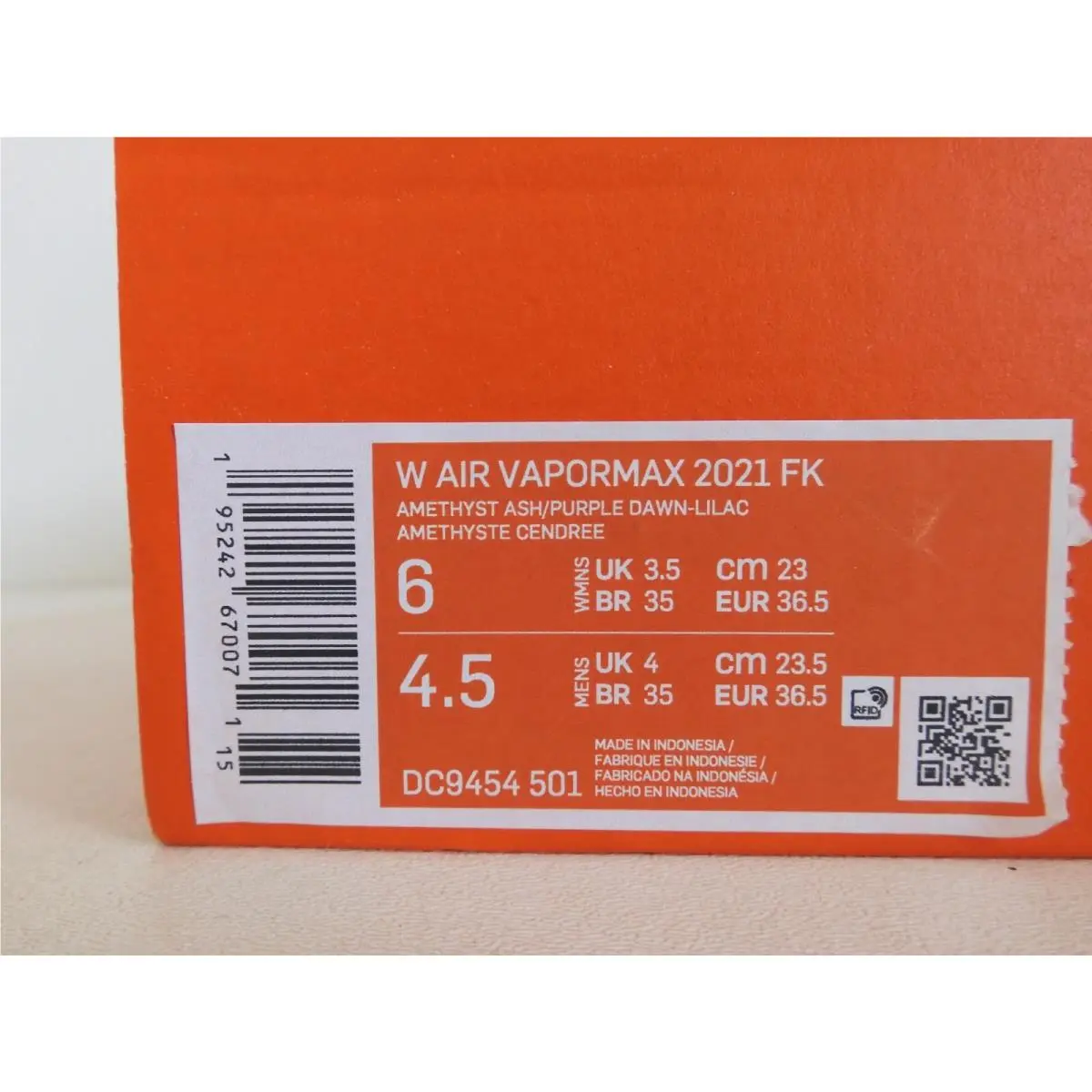 Nike shoes - Nike Air Vapormax Flyknit - Air Vapormax Flyknit - DC9454501 - Purple (UPC: 195242670071) 3
