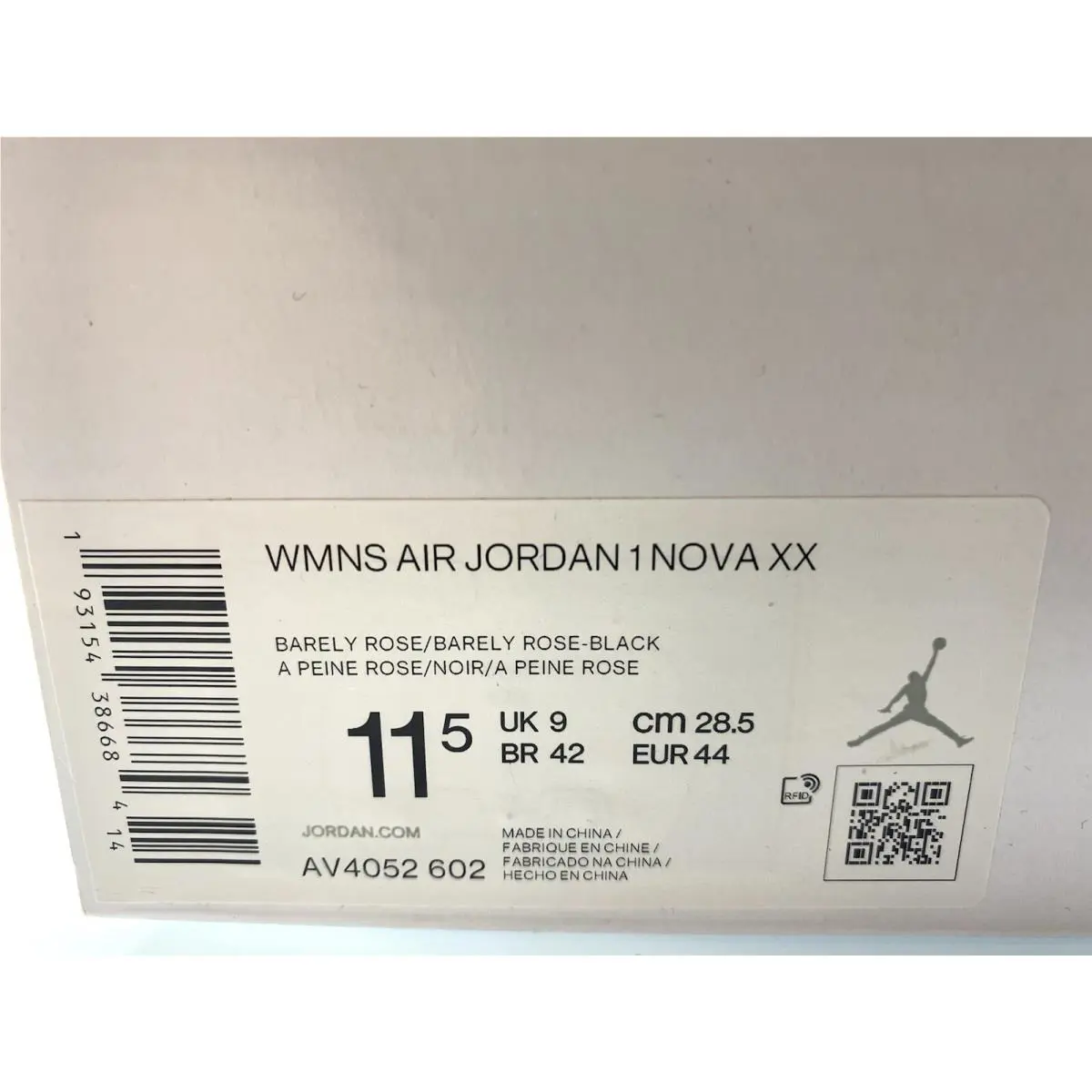 Nike shoes - Air Jordan 1 Nova XX - AV4052-602 - Barely Rose/Black 10