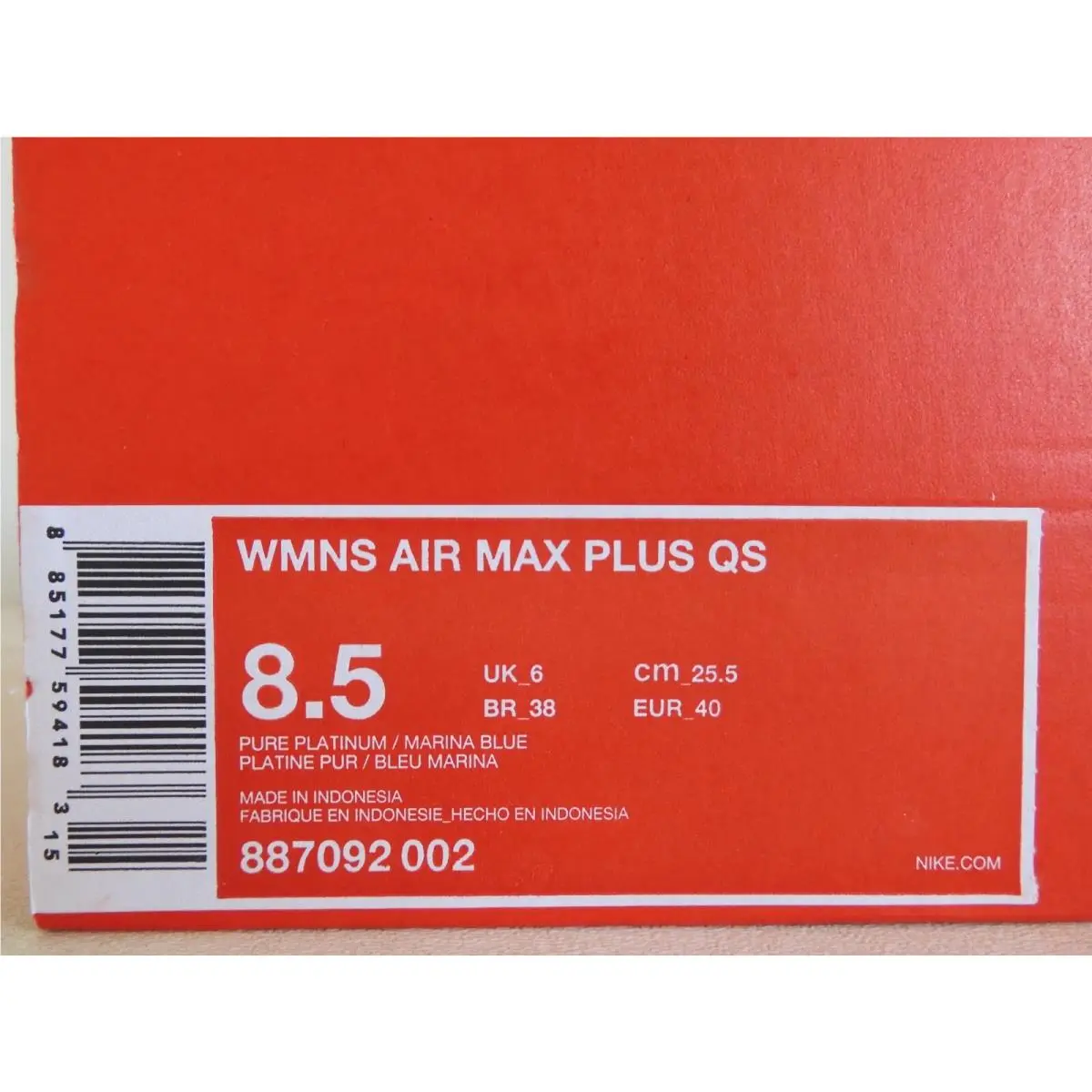 Nike shoes - Nike Air Max Plus - Air Max Plus - 887092 002 - Platinum (UPC: 885177594183) 3