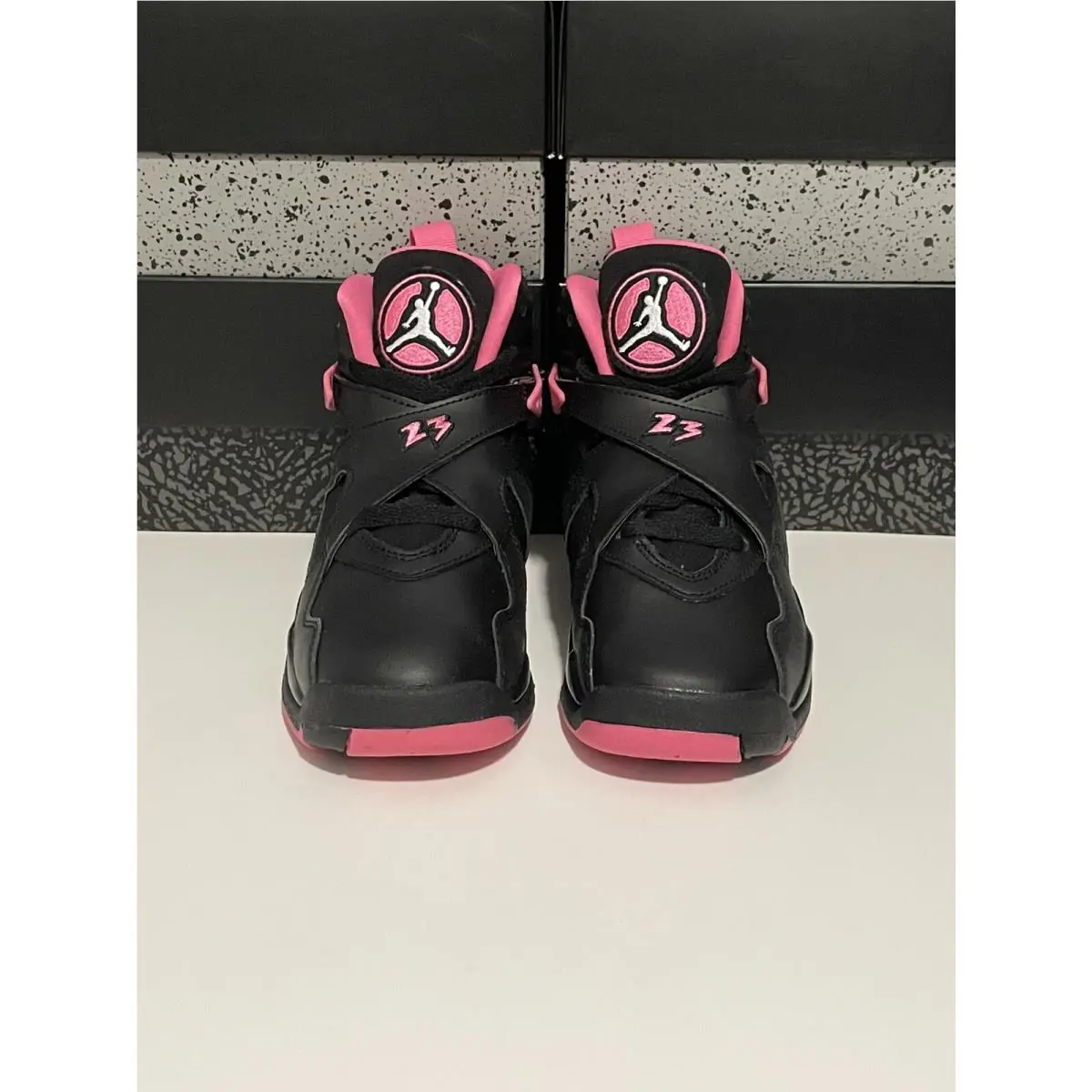 Nike shoes - Nike Air Jordan 8 Retro (GS) - 580528-006 - Black/White-Pinksicle (UPC: 0194276398630) 1
