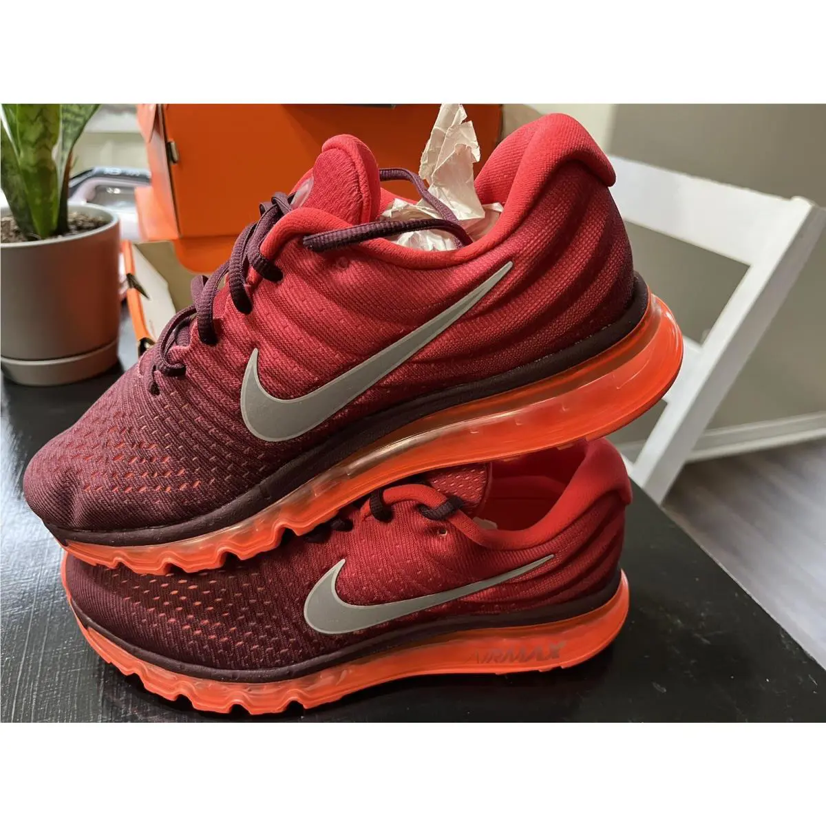 Nike shoes - Air Max 2017 - Air Max - 849559 -601 - Night Maroon/White/Gym Red (UPC: 676556121362) 9