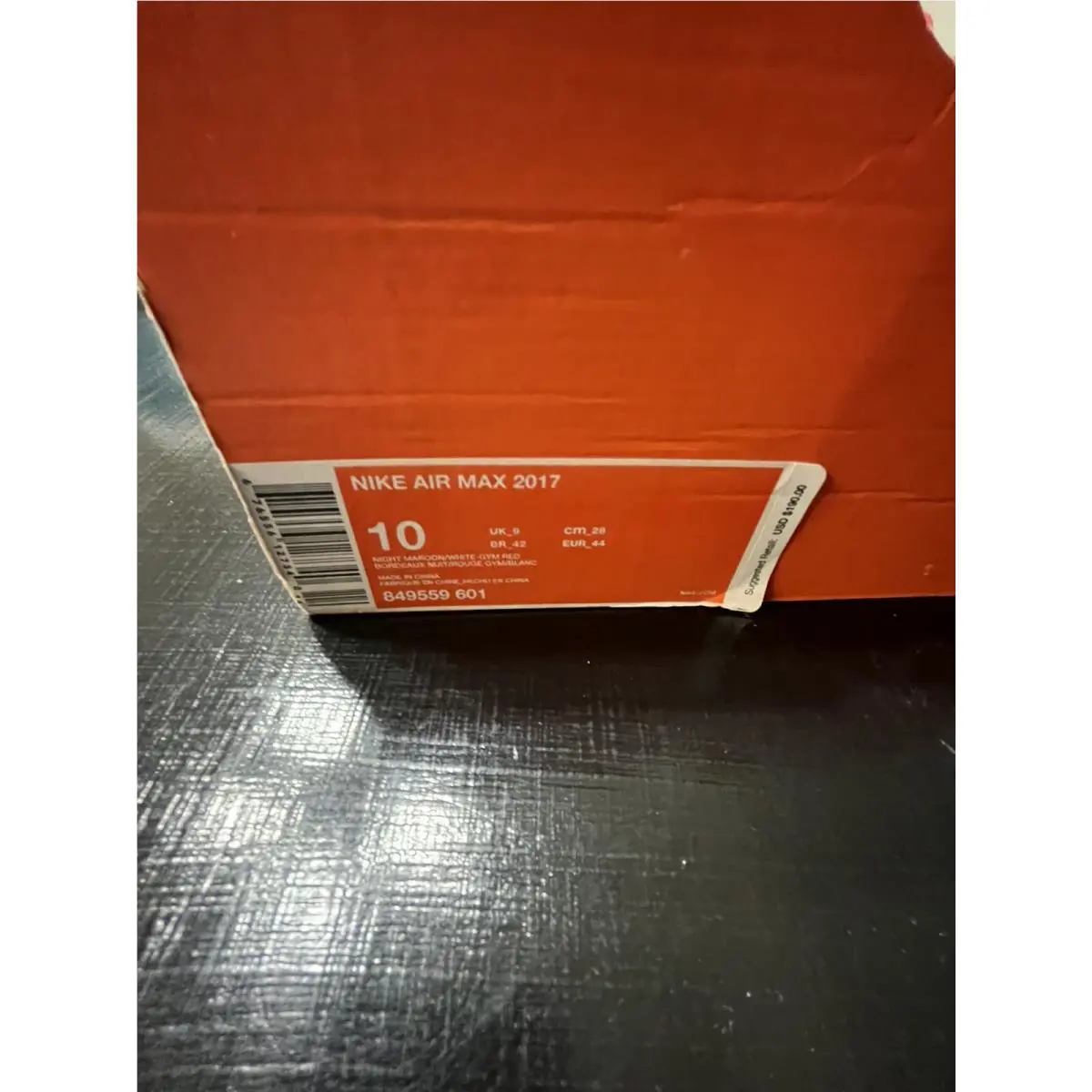 Nike shoes - Air Max 2017 - Air Max - 849559 -601 - Night Maroon/White/Gym Red (UPC: 676556121362) 4