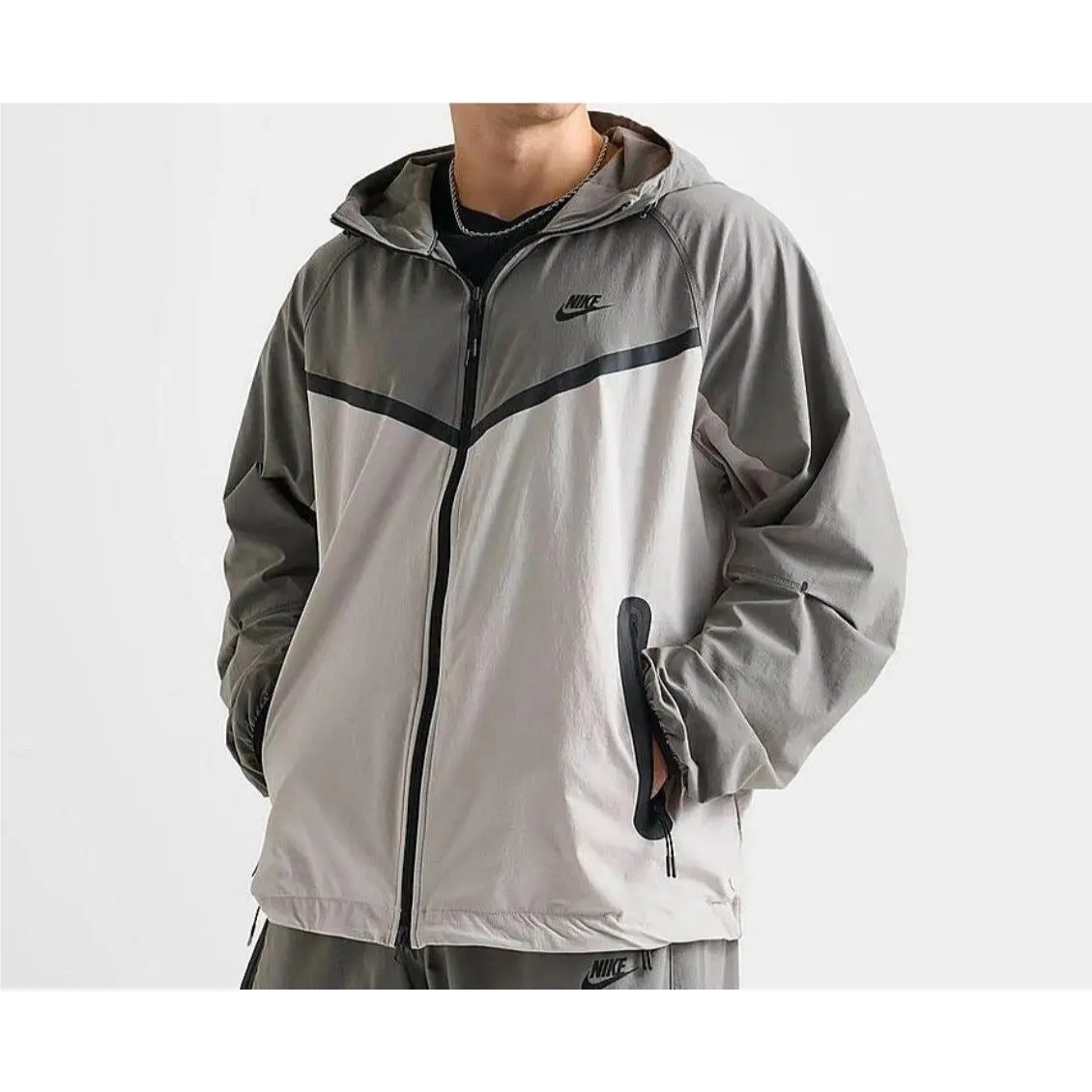 Men XS Nike Tech Windrunner Woven FZ Oversized Jacket Iron Grey HM7151 014