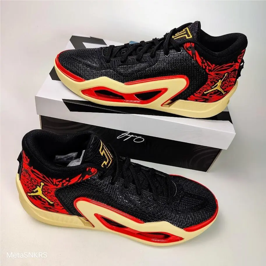 Nike shoes - Jordan Tatum 1 - Tatum - DX5572-001 - Black / Gold/ Red/ Beach 10