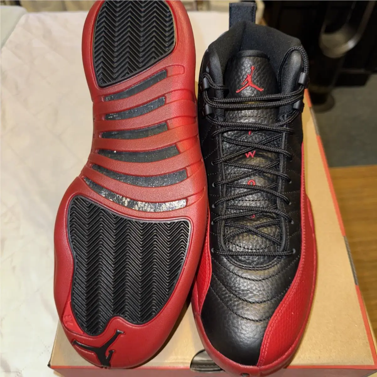 Nike shoes - Nike Air Jordan 12 Retro “Flu Game” - BLACK/Varsity Red 4