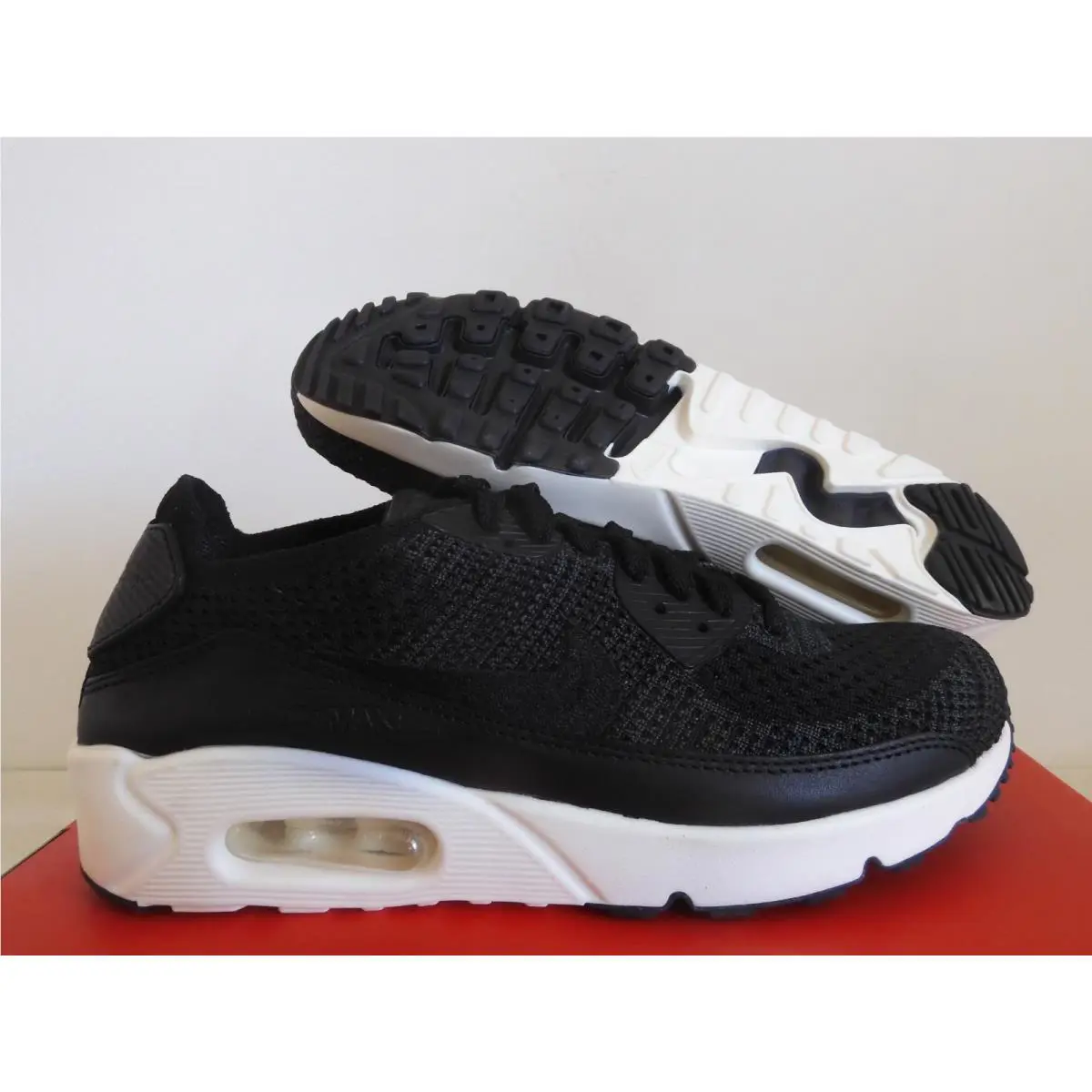 Nike Nikelab Air Max 90 Flyknit Black-sail Mens Sz 7 Rare 876320-001